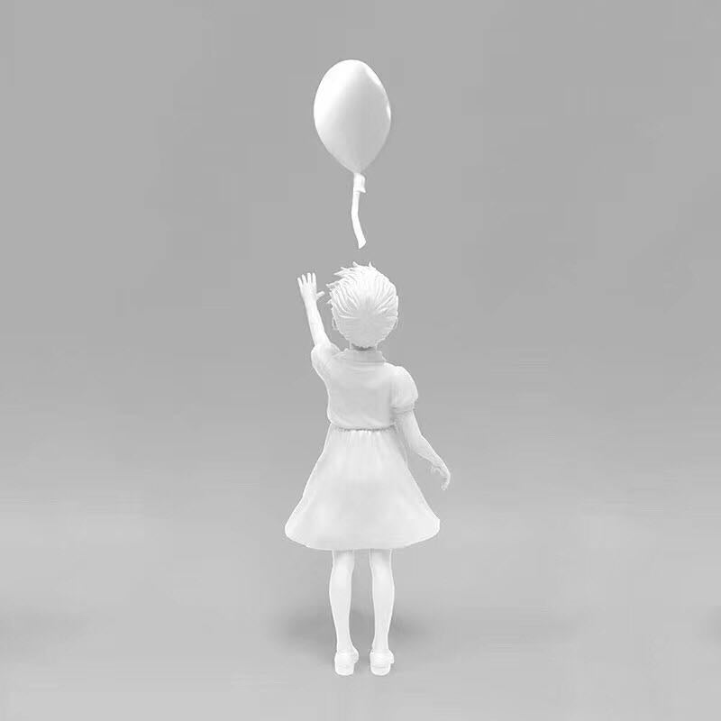 Sculpture Fille au Ballon | Design Poétique et Émotionnel