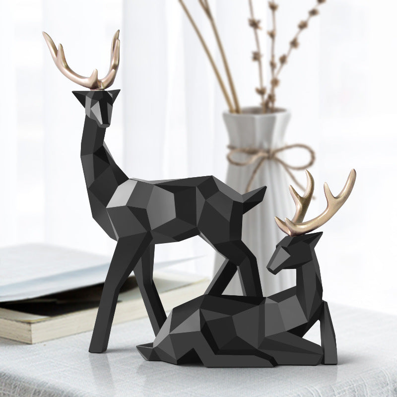 Statue Décorative d'Intérieur Cerfs d'Argent | Design Élégant et Raffiné