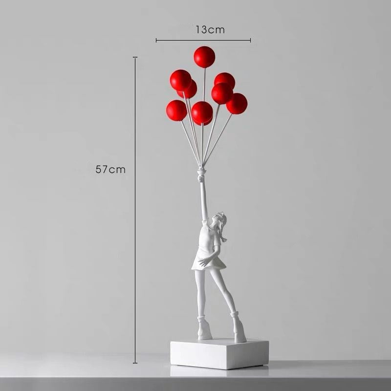 Sculpture Fille aux Ballons | Design Joyeux et Artistique