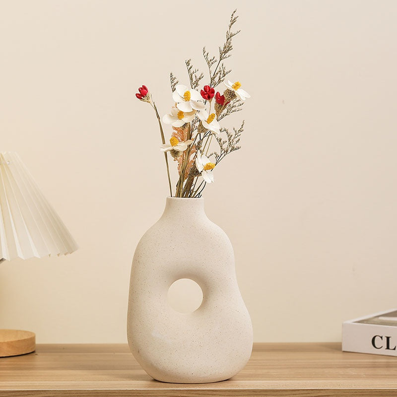 Vase Décoratif Neutre Minimaliste | Design Épuré et Élégant