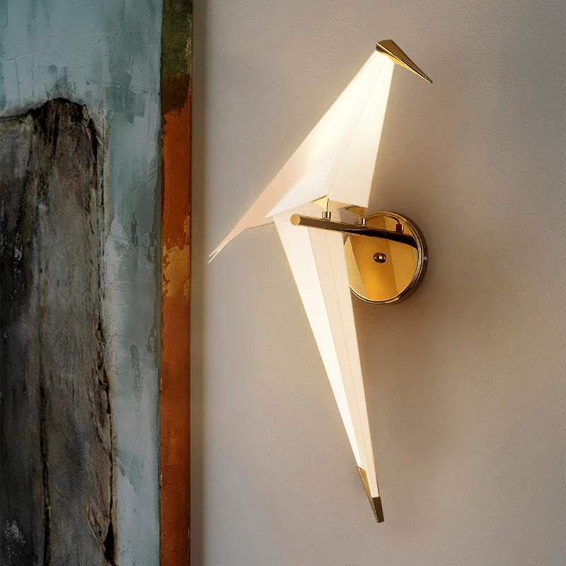 Lampe Origami Oiseau Doré | Design Élégant et Artistique