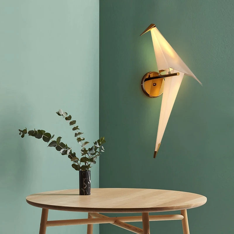 Lampe Origami Oiseau Doré | Design Élégant et Artistique