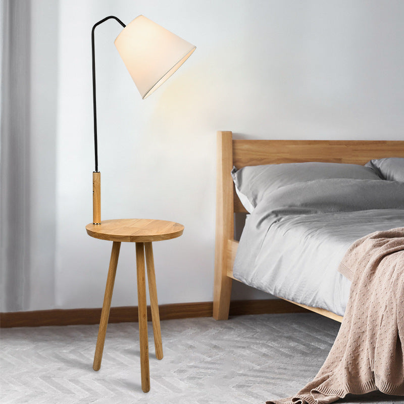 Lampe de Sol en Bois Verticale Minimaliste Moderne | Éclairage pour Salon et Table Basse