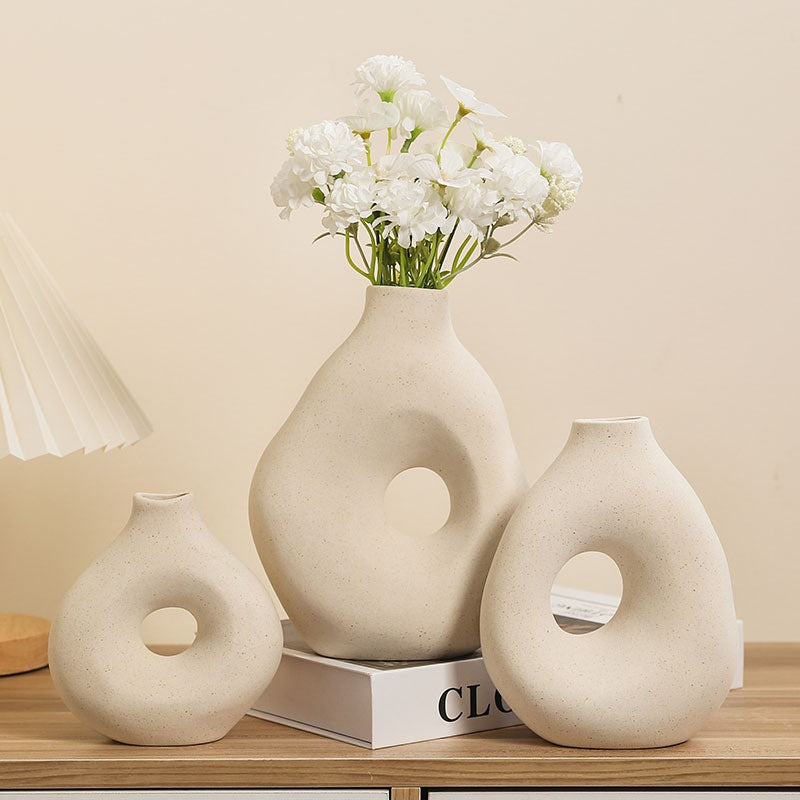 Vase Décoratif Neutre Minimaliste | Design Épuré et Élégant