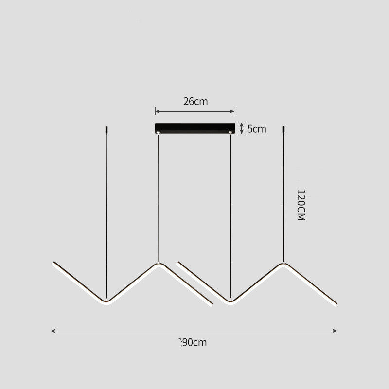 Lustre Minimaliste Moderne à Bandes Irrégulières pour Salle à Manger | Éclairage Épuré et Contemporain
