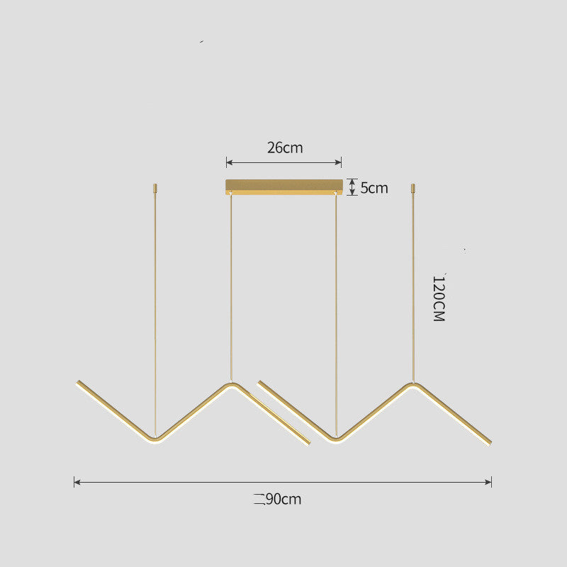 Lustre Minimaliste Moderne à Bandes Irrégulières pour Salle à Manger | Éclairage Épuré et Contemporain