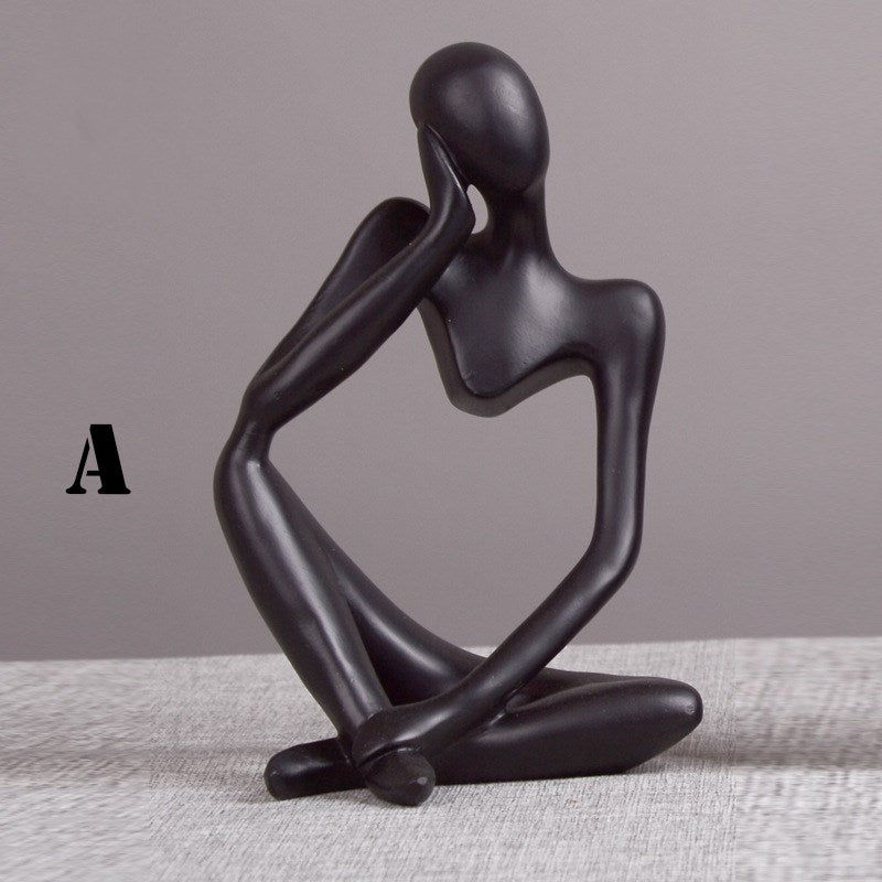 Sculpture Décorative Minimaliste "Le Penseur" | Design Épuré et Contemplatif